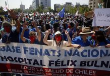 Gremios de la Salud Protestaron en Santiago